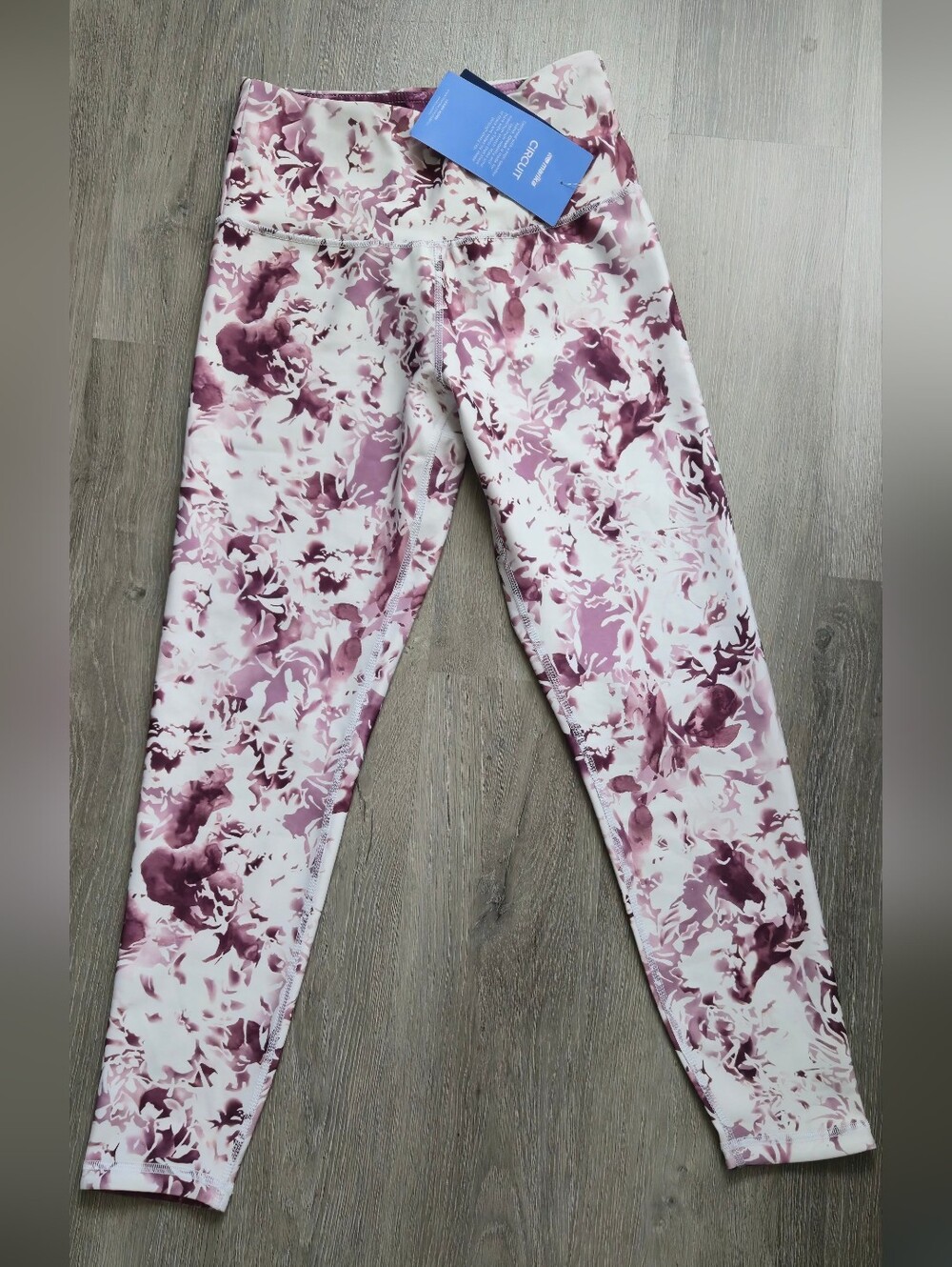Marika White and Mauve Floral Leggings